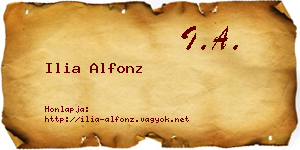 Ilia Alfonz névjegykártya